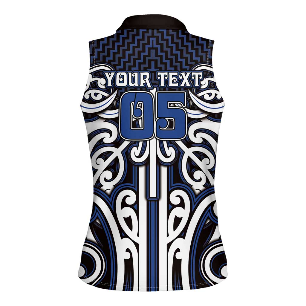 Custom Aotearoa Ngati Tuwharetoa Women Sleeveless Polo Shirt Maori Tribal Pattern Mix Poutama LT05 - Polynesian Pride