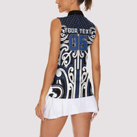 Custom Aotearoa Ngati Tuwharetoa Women Sleeveless Polo Shirt Maori Tribal Pattern Mix Poutama LT05 - Polynesian Pride