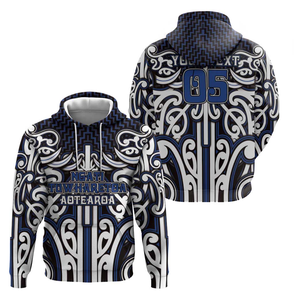 Custom Aotearoa Ngati Tuwharetoa Zip Hoodie Maori Tribal Pattern Mix Poutama