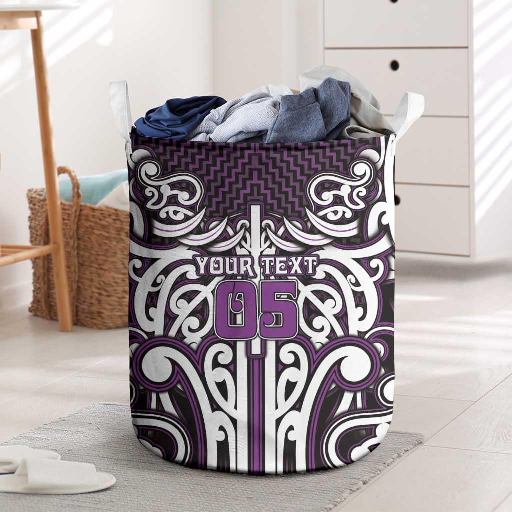 Custom Aotearoa Rangitane Laundry Basket Maori Tribal Pattern Mix Poutama