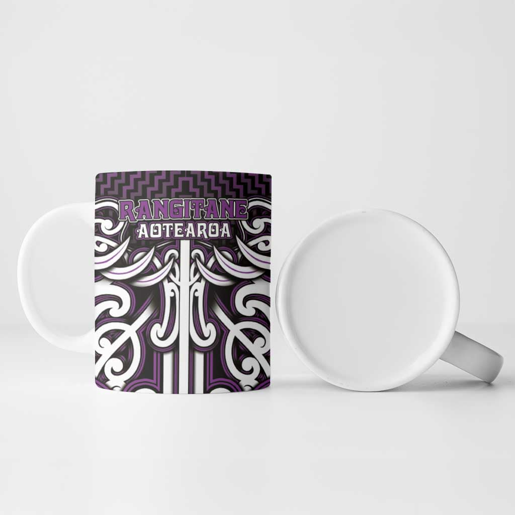 Custom Aotearoa Rangitane Ceramic Mug Maori Tribal Pattern Mix Poutama