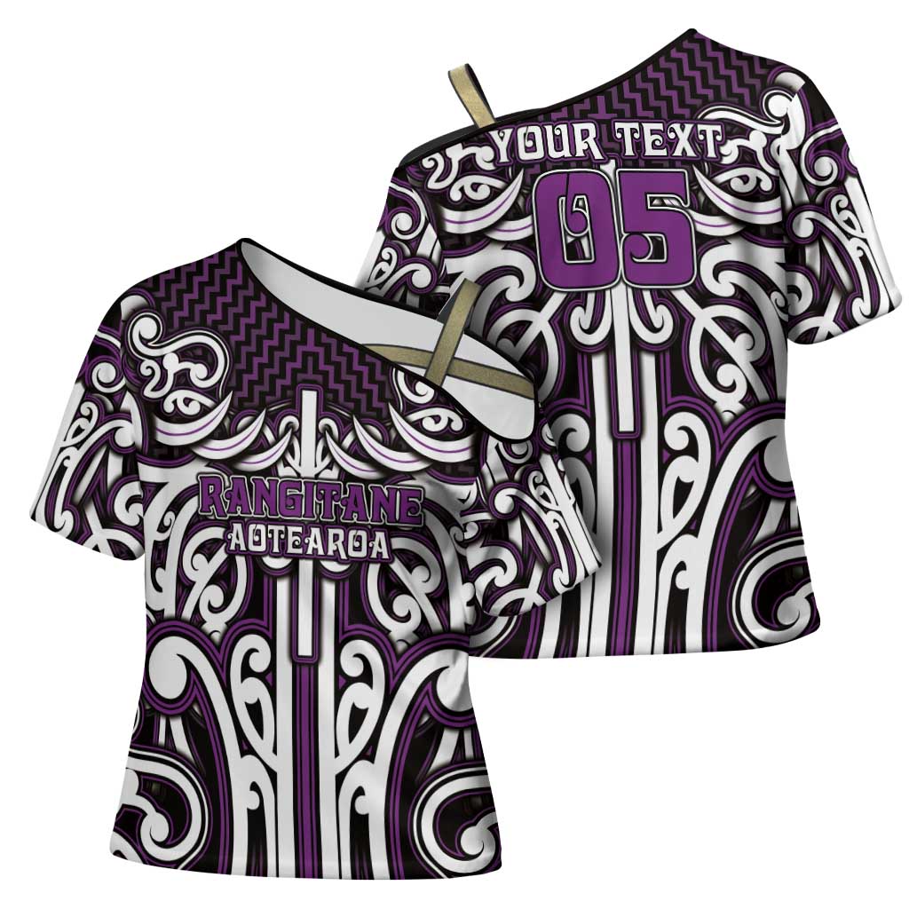 Custom Aotearoa Rangitane Cross Shoulder Shirt Maori Tribal Pattern Mix Poutama