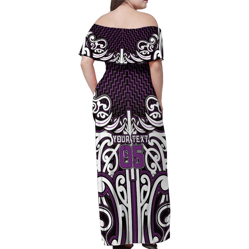 Custom Aotearoa Rangitane Family Matching Off Shoulder Maxi Dress and Hawaiian Shirt Maori Tribal Pattern Mix Poutama LT05 - Polynesian Pride