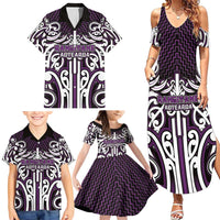 Custom Aotearoa Rangitane Family Matching Summer Maxi Dress and Hawaiian Shirt Maori Tribal Pattern Mix Poutama LT05 - Polynesian Pride