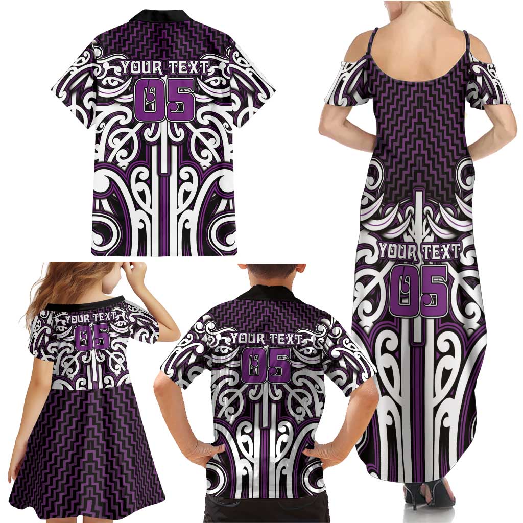 Custom Aotearoa Rangitane Family Matching Summer Maxi Dress and Hawaiian Shirt Maori Tribal Pattern Mix Poutama LT05 - Polynesian Pride