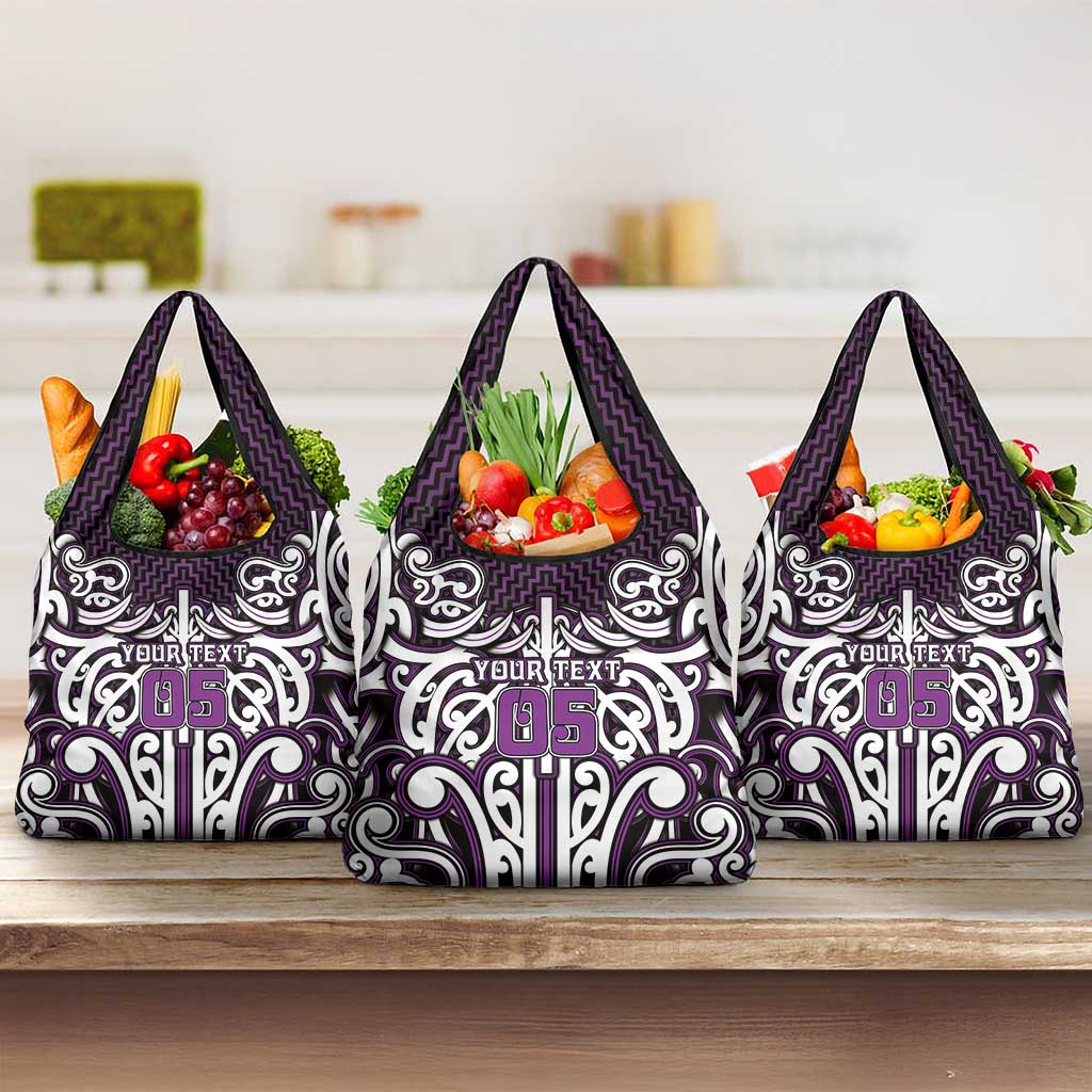 Custom Aotearoa Rangitane Grocery Bag Maori Tribal Pattern Mix Poutama