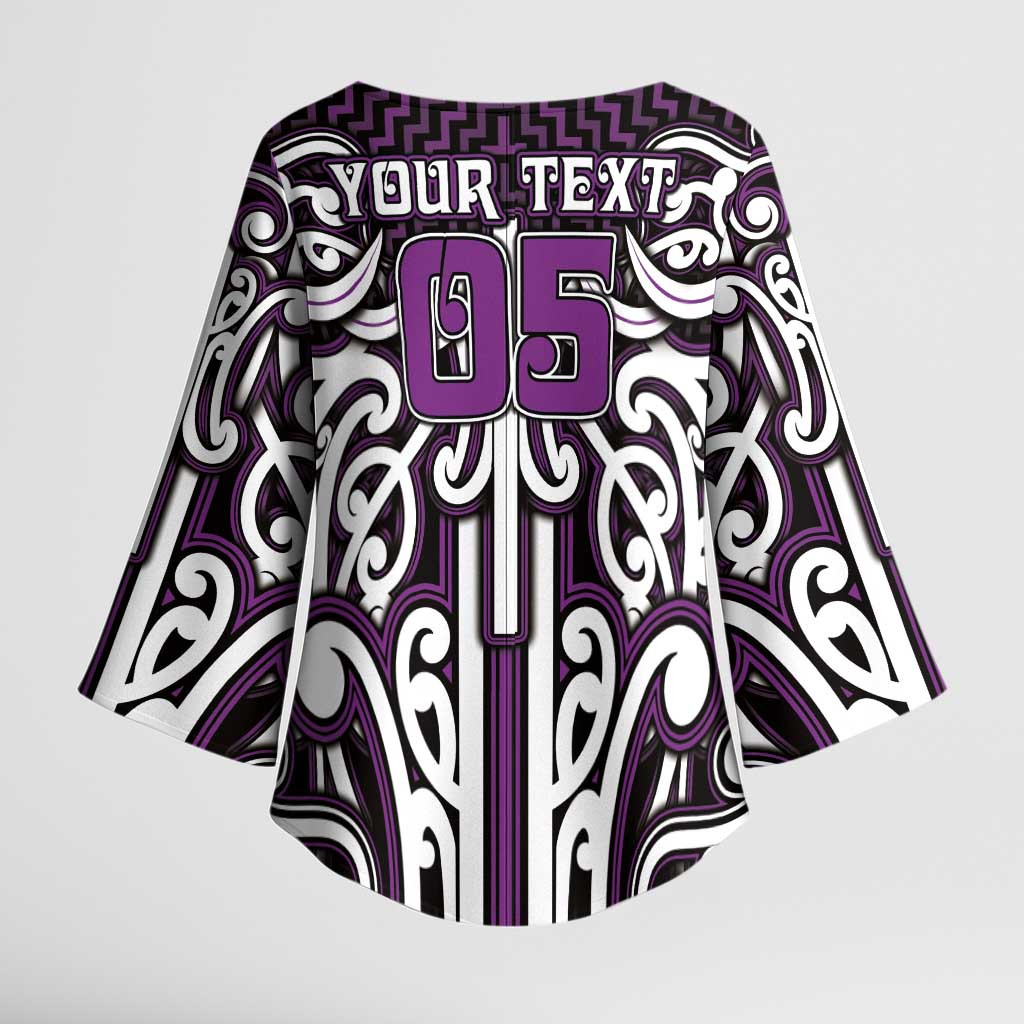Custom Aotearoa Rangitane Kimono Sleeve Blouse Maori Tribal Pattern Mix Poutama LT05 - Polynesian Pride