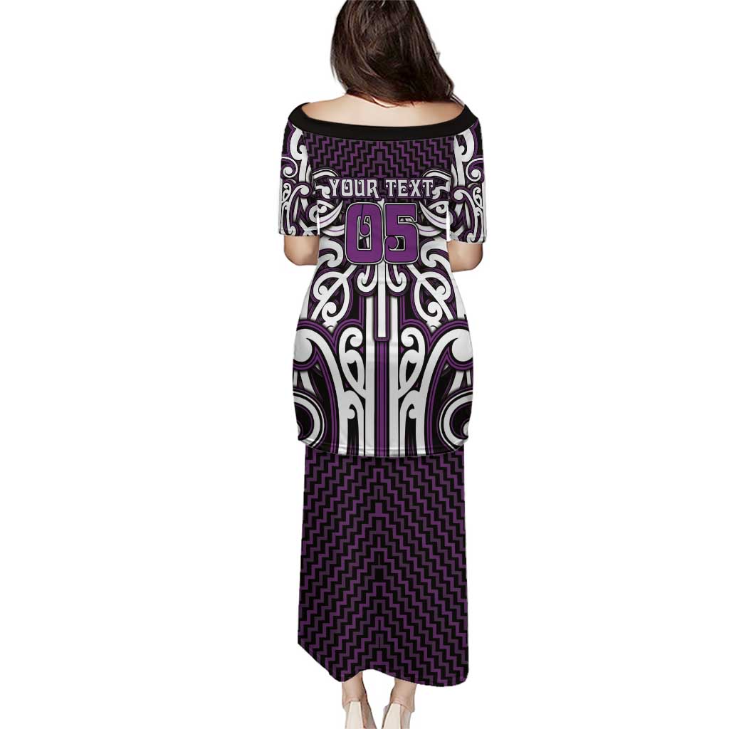 Custom Aotearoa Rangitane Puletasi Maori Tribal Pattern Mix Poutama