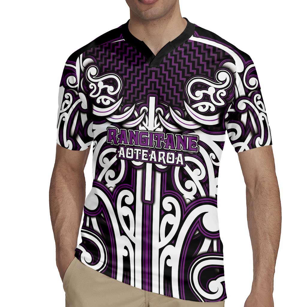Custom Aotearoa Rangitane Rugby Jersey Maori Tribal Pattern Mix Poutama