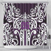 Custom Aotearoa Rangitane Shower Curtain Maori Tribal Pattern Mix Poutama