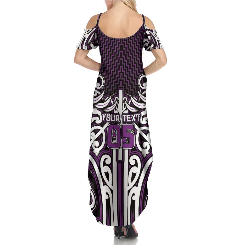Custom Aotearoa Rangitane Summer Maxi Dress Maori Tribal Pattern Mix Poutama