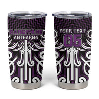 Custom Aotearoa Rangitane Tumbler Cup Maori Tribal Pattern Mix Poutama LT05 Purple - Polynesian Pride