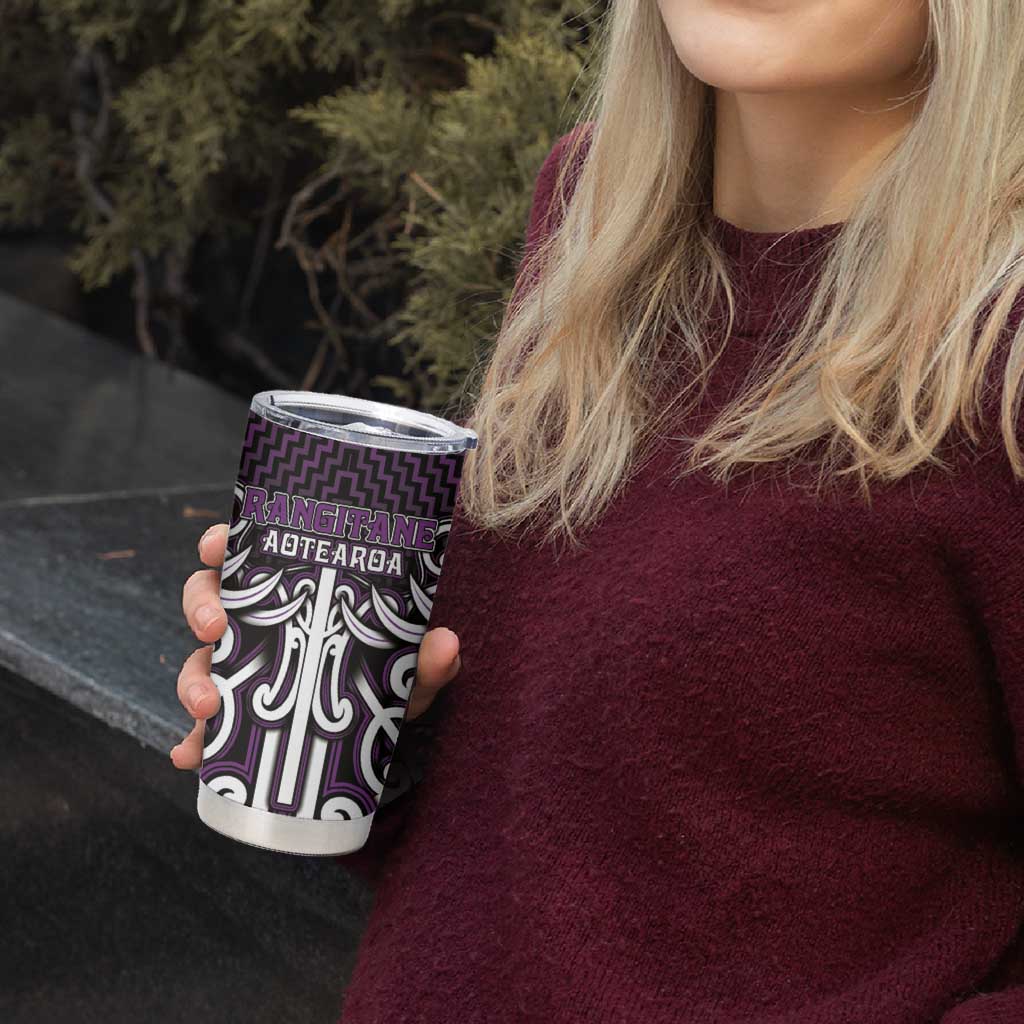 Custom Aotearoa Rangitane Tumbler Cup Maori Tribal Pattern Mix Poutama LT05 - Polynesian Pride