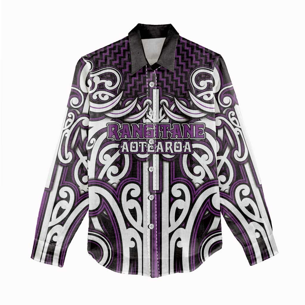 Custom Aotearoa Rangitane Women Casual Shirt Maori Tribal Pattern Mix Poutama