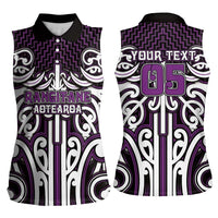 Custom Aotearoa Rangitane Women Sleeveless Polo Shirt Maori Tribal Pattern Mix Poutama