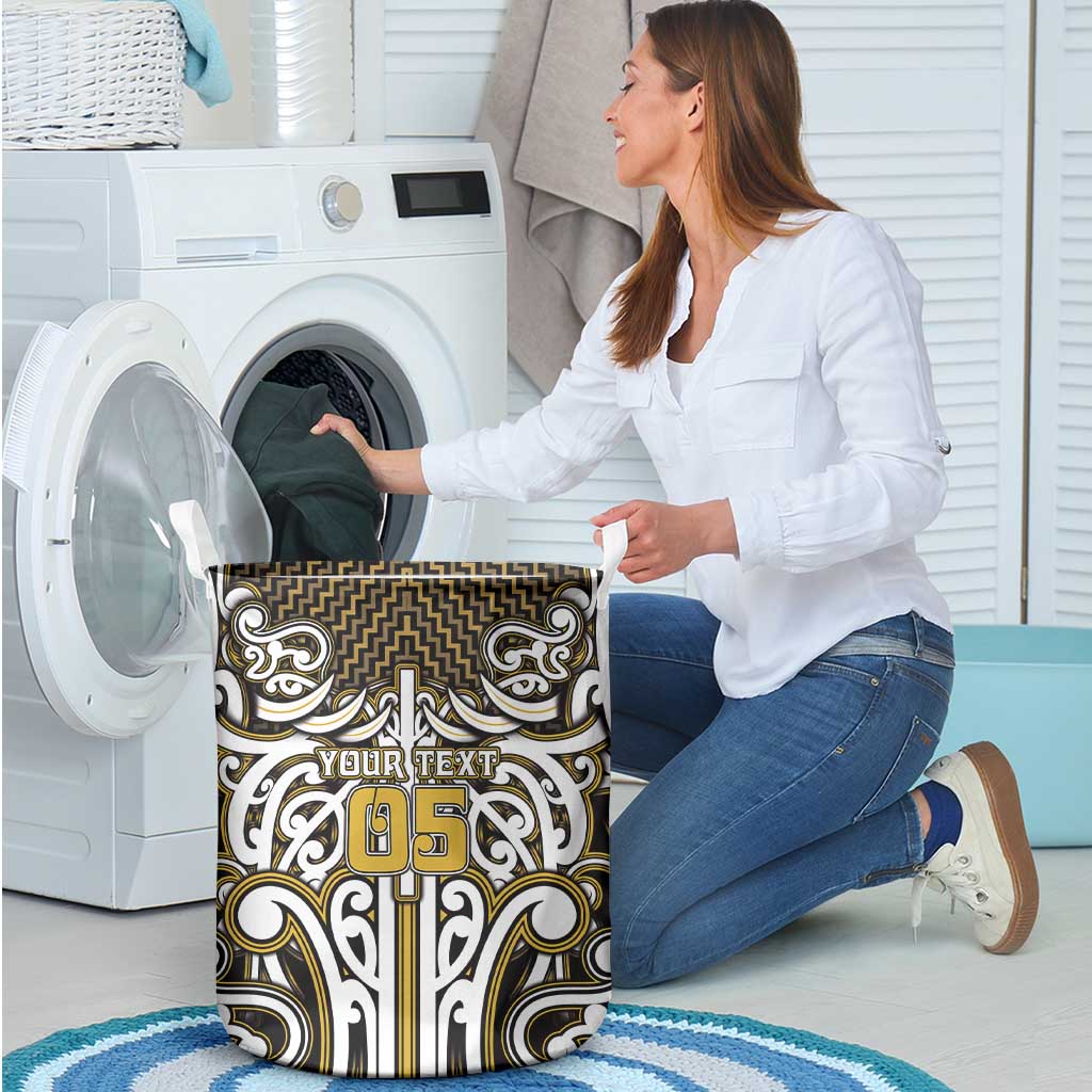 Custom Aotearoa Taranaki Laundry Basket Maori Tribal Pattern Mix Poutama
