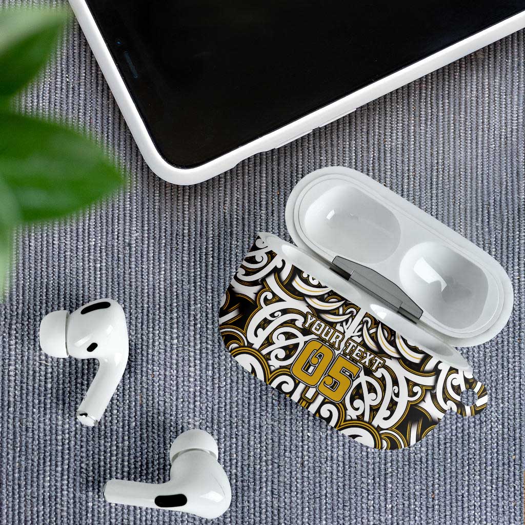 Custom Aotearoa Taranaki AirPods Case Maori Tribal Pattern Mix Poutama
