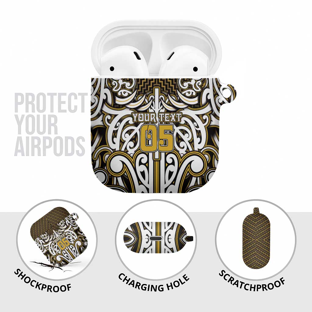 Custom Aotearoa Taranaki AirPods Case Maori Tribal Pattern Mix Poutama