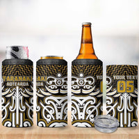 Custom Aotearoa Taranaki 4 in 1 Can Cooler Tumbler Maori Tribal Pattern Mix Poutama