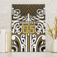 Custom Aotearoa Taranaki Canvas Wall Art Maori Tribal Pattern Mix Poutama
