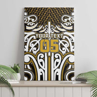 Custom Aotearoa Taranaki Canvas Wall Art Maori Tribal Pattern Mix Poutama