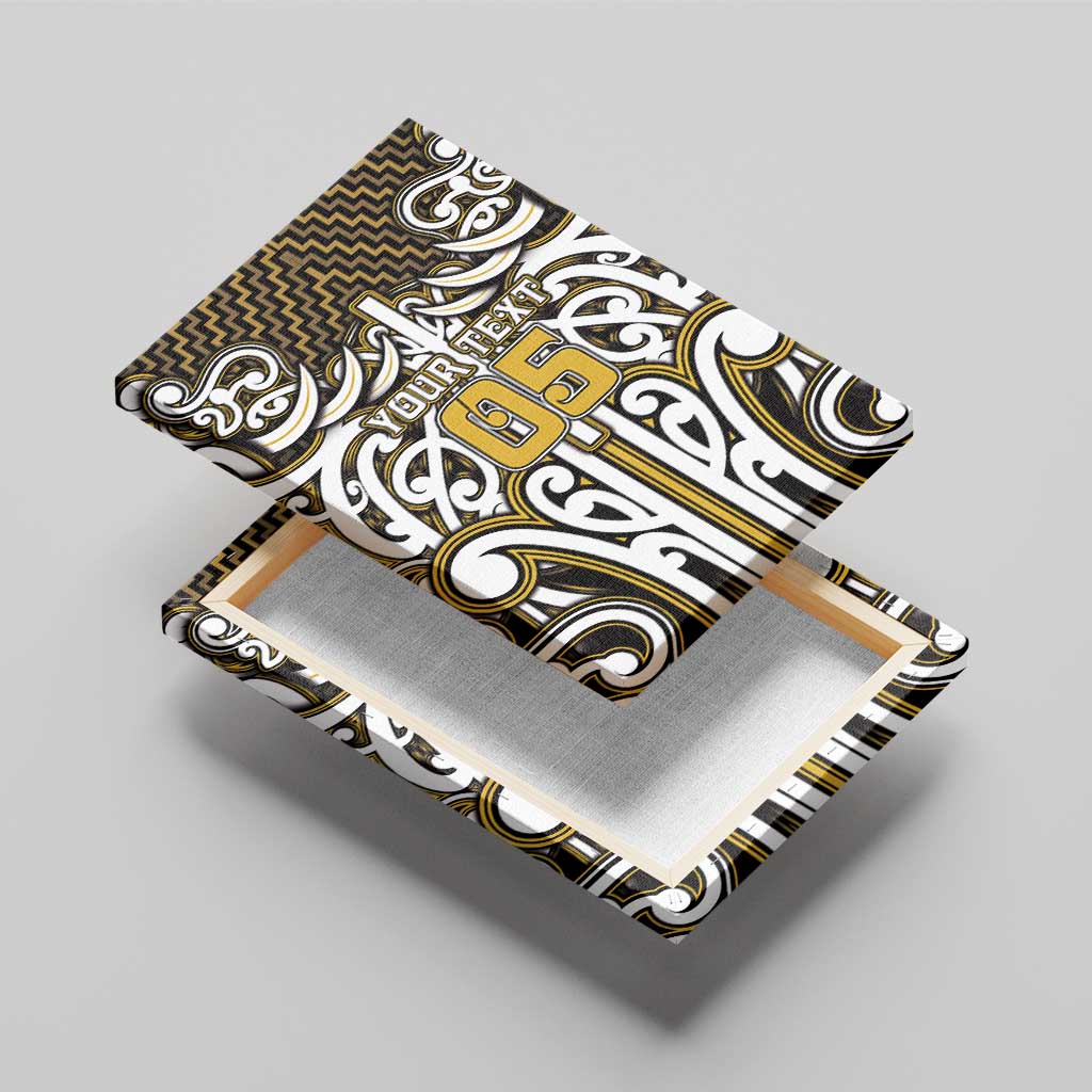 Custom Aotearoa Taranaki Canvas Wall Art Maori Tribal Pattern Mix Poutama