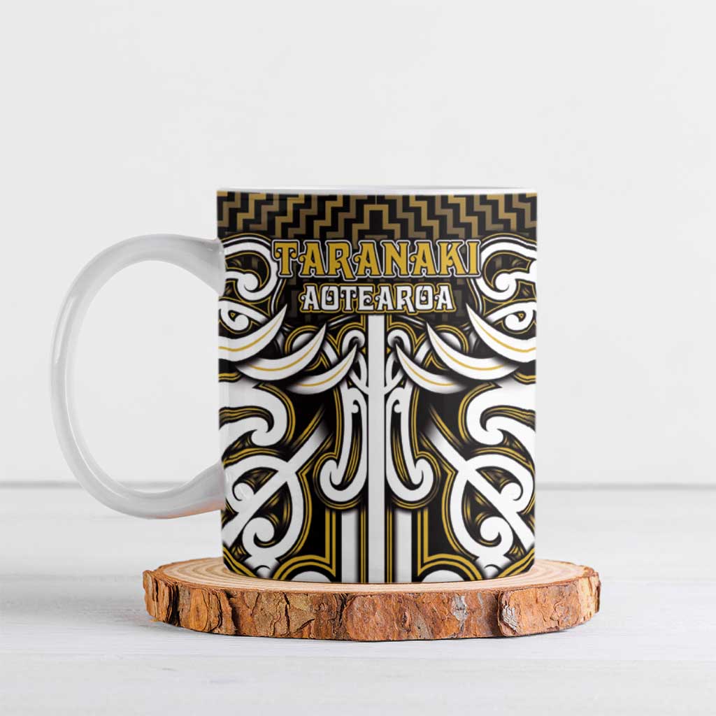 Custom Aotearoa Taranaki Ceramic Mug Maori Tribal Pattern Mix Poutama