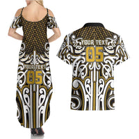 Custom Aotearoa Taranaki Couples Matching Summer Maxi Dress and Hawaiian Shirt Maori Tribal Pattern Mix Poutama LT05 - Polynesian Pride