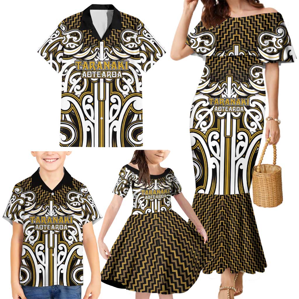 Custom Aotearoa Taranaki Family Matching Mermaid Dress and Hawaiian Shirt Maori Tribal Pattern Mix Poutama LT05 - Polynesian Pride