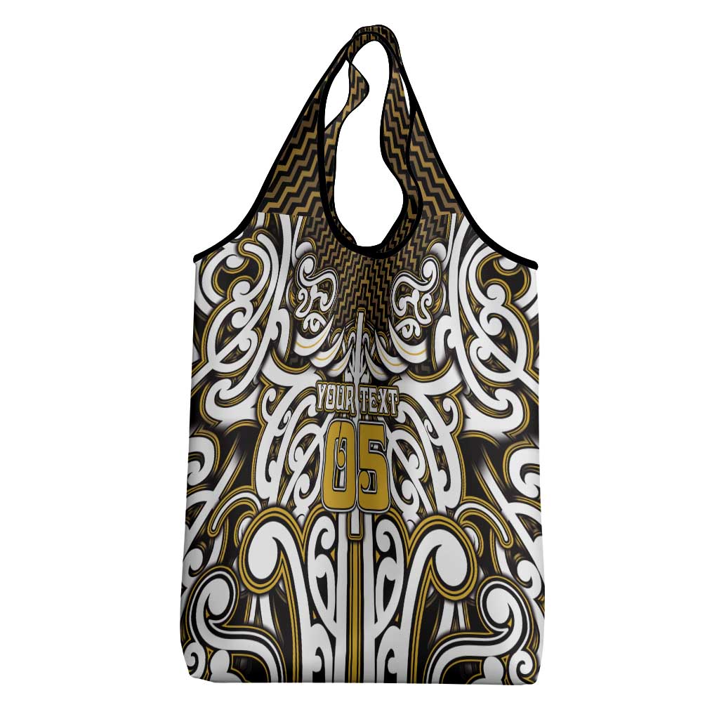 Custom Aotearoa Taranaki Grocery Bag Maori Tribal Pattern Mix Poutama
