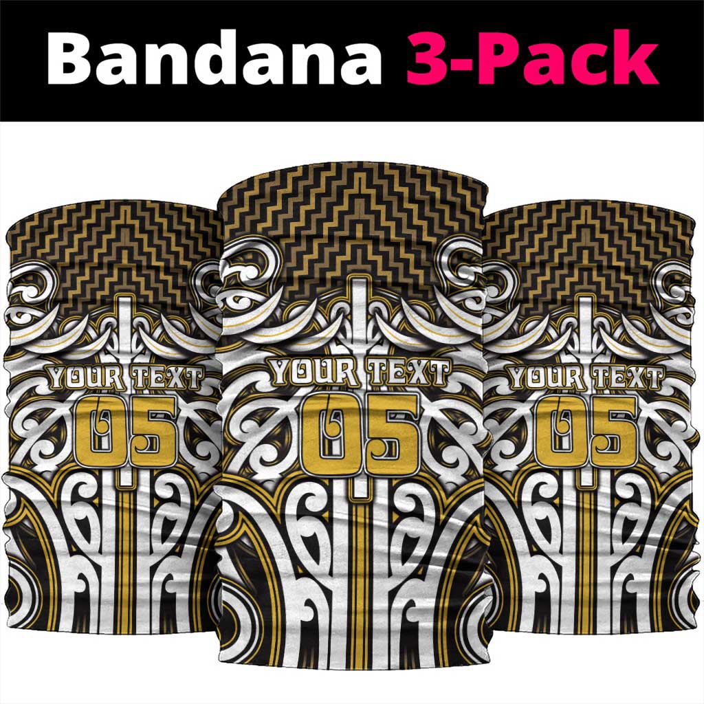Custom Aotearoa Taranaki Neck Gaiter Maori Tribal Pattern Mix Poutama