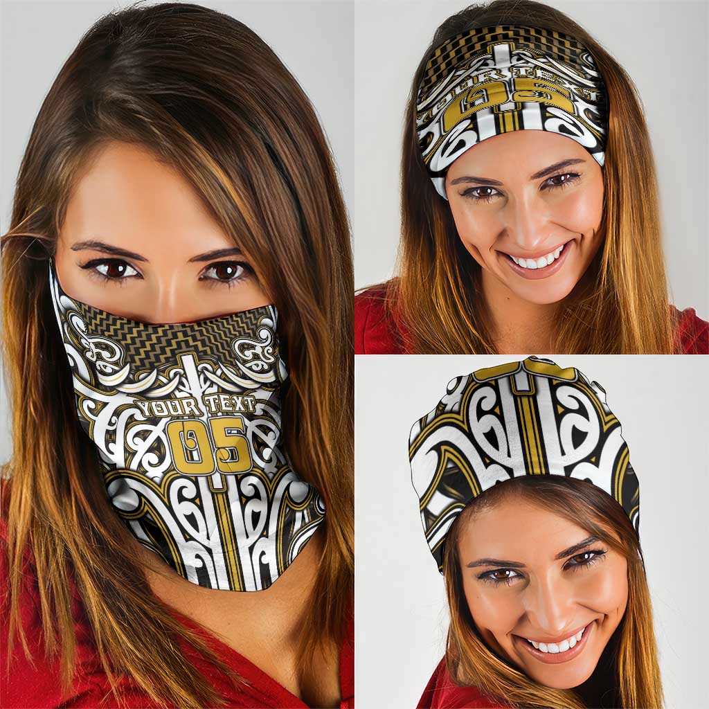 Custom Aotearoa Taranaki Neck Gaiter Maori Tribal Pattern Mix Poutama