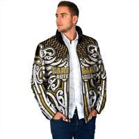 Custom Aotearoa Taranaki Padded Jacket Maori Tribal Pattern Mix Poutama