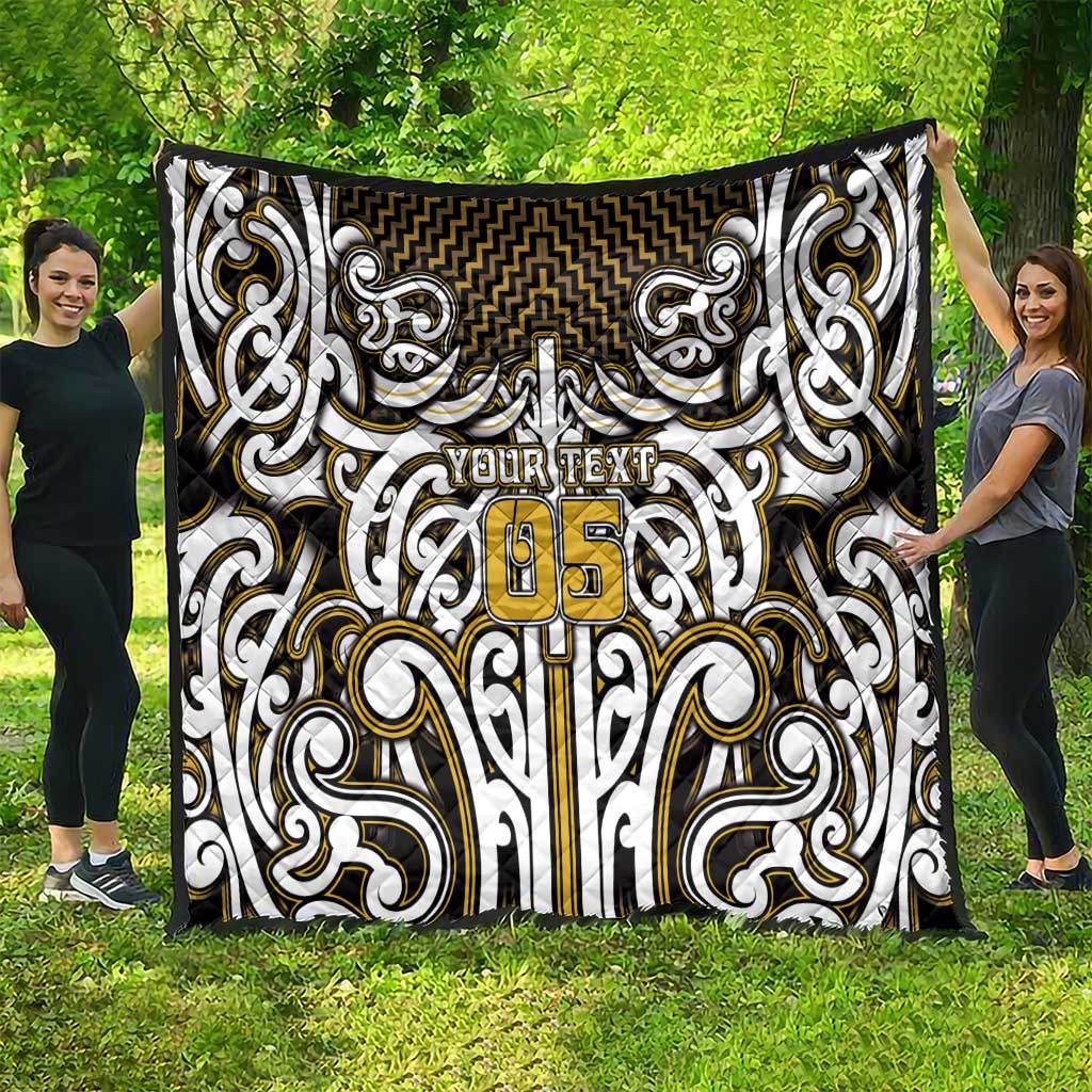 Custom Aotearoa Taranaki Quilt Maori Tribal Pattern Mix Poutama