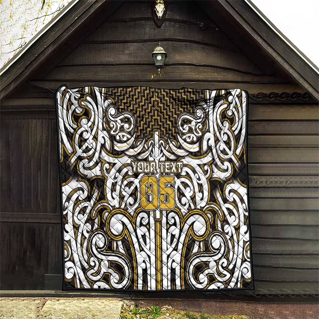 Custom Aotearoa Taranaki Quilt Maori Tribal Pattern Mix Poutama