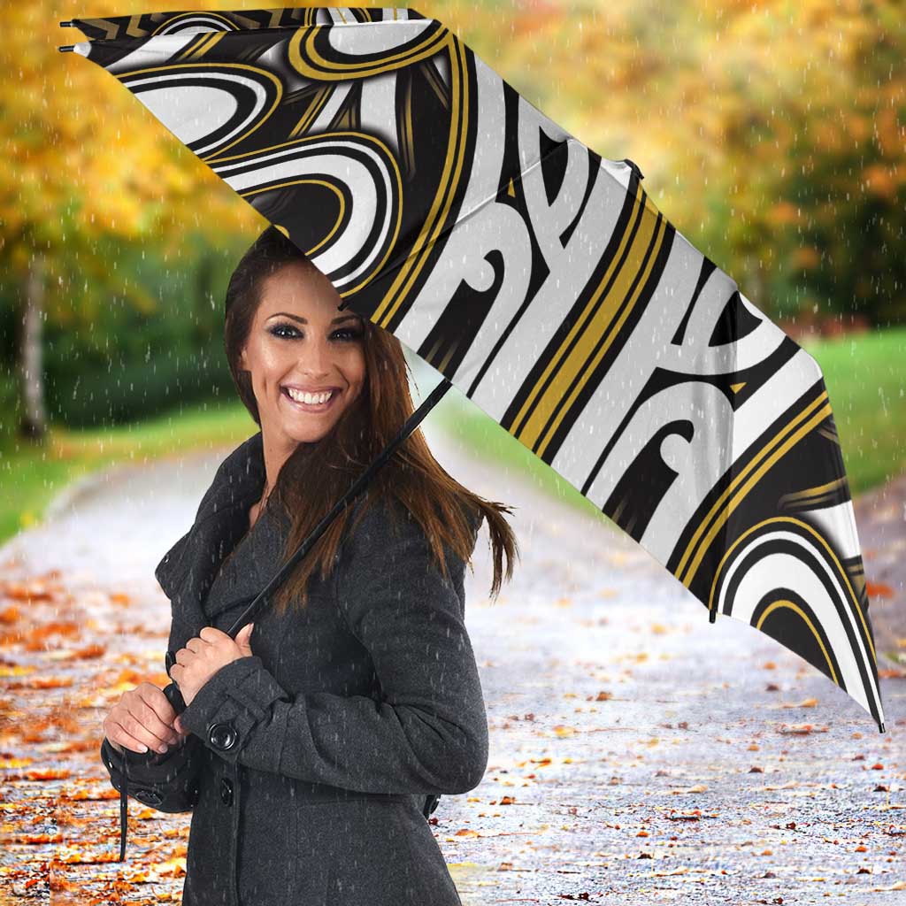 Custom Aotearoa Taranaki Umbrella Maori Tribal Pattern Mix Poutama