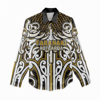 Custom Aotearoa Taranaki Women Casual Shirt Maori Tribal Pattern Mix Poutama