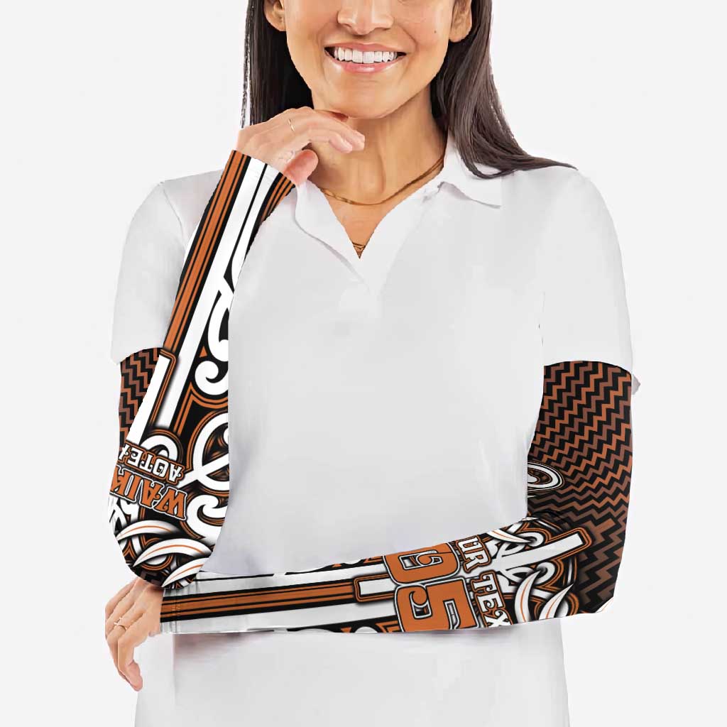 Custom Aotearoa Waikato Arm Sleeves Maori Tribal Pattern Mix Poutama
