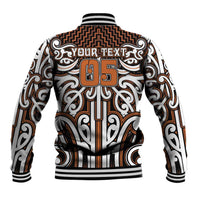 Custom Aotearoa Waikato Baseball Jacket Maori Tribal Pattern Mix Poutama