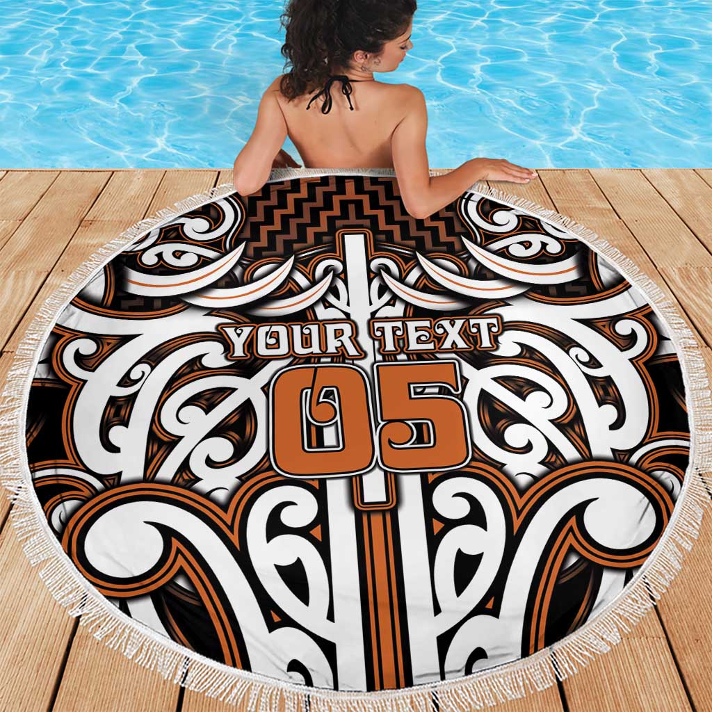 Custom Aotearoa Waikato Beach Blanket Maori Tribal Pattern Mix Poutama