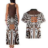 Custom Aotearoa Waikato Couples Matching Tank Maxi Dress and Hawaiian Shirt Maori Tribal Pattern Mix Poutama LT05 - Polynesian Pride