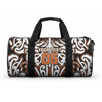 Custom Aotearoa Waikato Duffle Bag Maori Tribal Pattern Mix Poutama LT05 One size Orange - Polynesian Pride