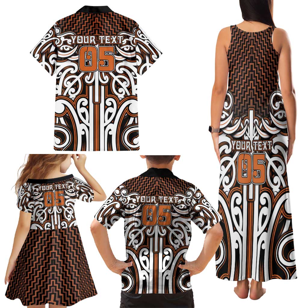 Custom Aotearoa Waikato Family Matching Tank Maxi Dress and Hawaiian Shirt Maori Tribal Pattern Mix Poutama LT05 - Polynesian Pride
