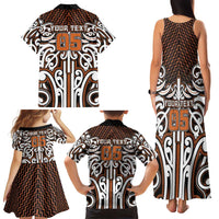 Custom Aotearoa Waikato Family Matching Tank Maxi Dress and Hawaiian Shirt Maori Tribal Pattern Mix Poutama LT05 - Polynesian Pride