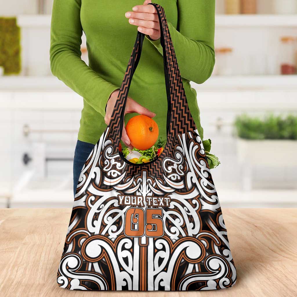 Custom Aotearoa Waikato Grocery Bag Maori Tribal Pattern Mix Poutama