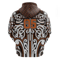 Custom Aotearoa Waikato Hoodie Maori Tribal Pattern Mix Poutama