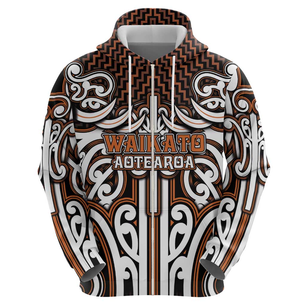 Custom Aotearoa Waikato Hoodie Maori Tribal Pattern Mix Poutama