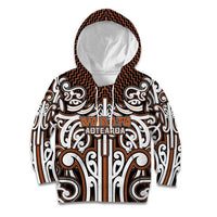 Custom Aotearoa Waikato Kid Hoodie Maori Tribal Pattern Mix Poutama