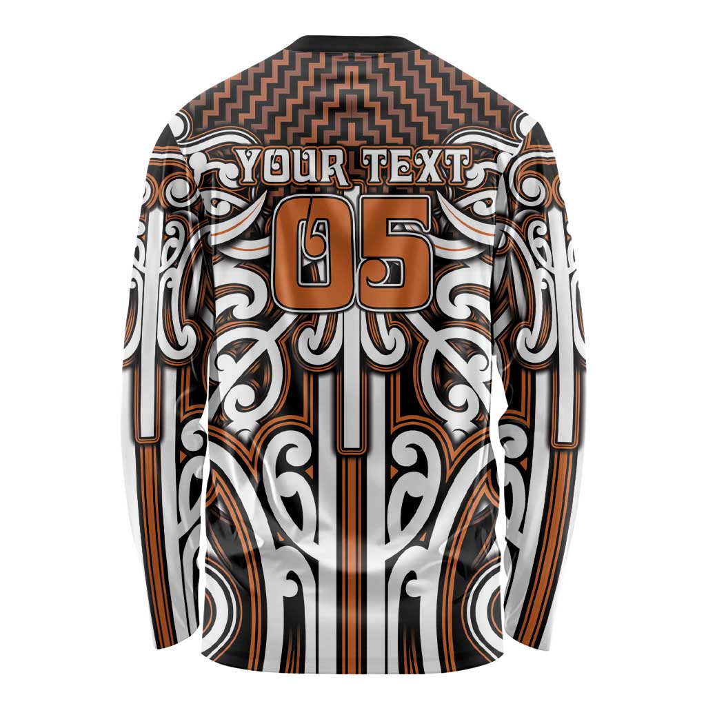 Custom Aotearoa Waikato Long Sleeve Shirt Maori Tribal Pattern Mix Poutama LT05 - Polynesian Pride