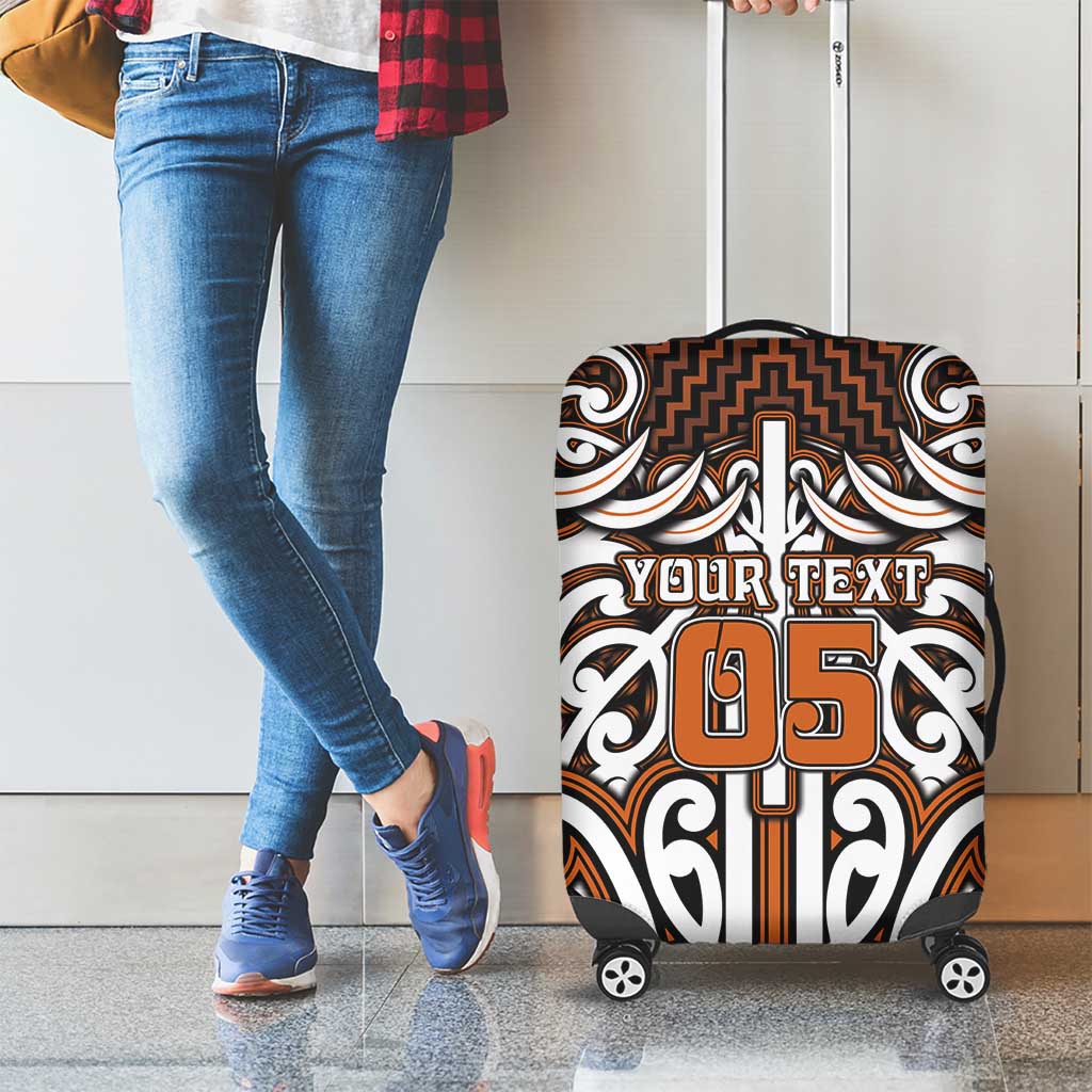 Custom Aotearoa Waikato Luggage Cover Maori Tribal Pattern Mix Poutama